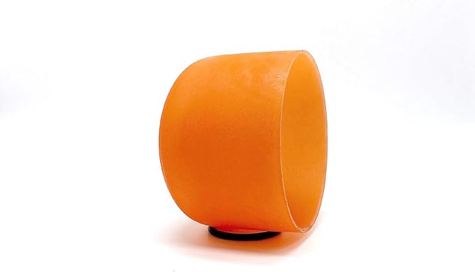 TAIFENG D Note Sacral Chakra Orange Colored Quartz Frosted Crystal Singing Bowl 8 inch - Bloomnest