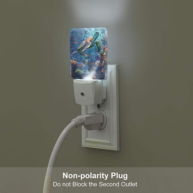 Led Night Light, Sea Turtle Decorative Plug in Nightlights,with Smart Auto Dusk to Dawn Night Light for Bedroom, Kitchen, Nursery, Bathroom - Bloomnest