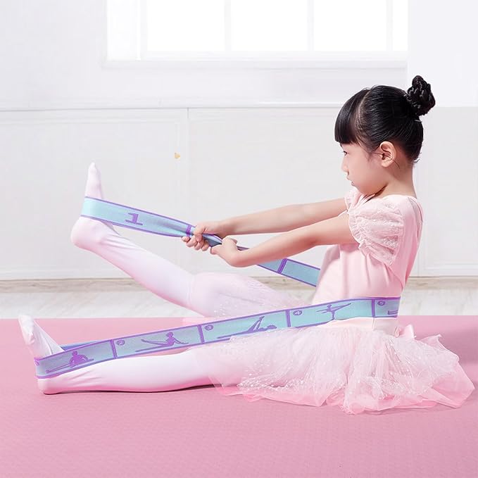 Adjustable Stretch Strap for Kids, 8-Loop Elastic Resistance Band for Children Gymnastics, Ballet Dance, Yoga, Stuff，Pilates & Flexibility Training, Home Exercise Equipment for Girls - Bloomnest