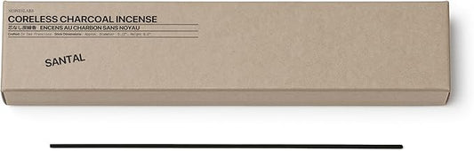 Santal Coreless Pure Incense Sticks, Artisan-Crafted Niche Scent, Exclusive Low-Smoke Bamboo Charcoal Formula, Clean-Burning, 1-Hour Burn Time, 20 Sticks - Bloomnest