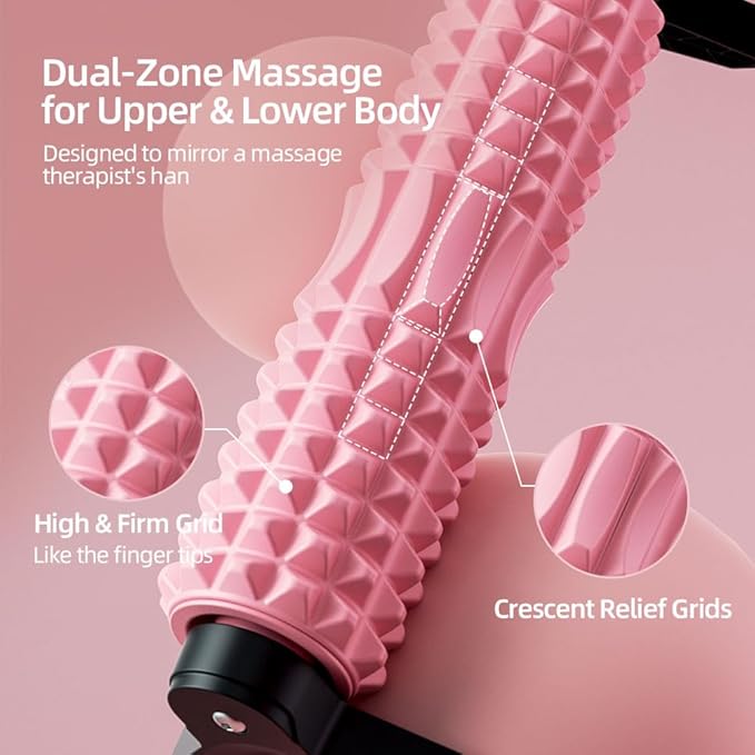 RUNWE Foam Roller with Stand - Bracket Foam Roller for Back Pain, 21 inch Trigger Point Deep Tissue Massage Roller, Medium Density Grid Bracket Foam Rollers, Leg Roller for Muscles Deep Tissue - Bloomnest