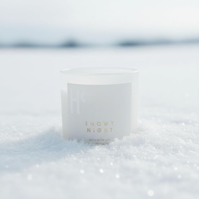 Snowy Night Single Wick Soy Candles, Luxury Scented Candles for Home - Up to 60 Hour Burn Time, Cruelty-Free Soy Wax Blend - Fir Needle Fragrance, Notes of Cedarwood & Berries (9 oz) - Bloomnest