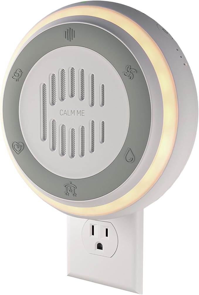 Wall Plug in White Noise Sound Machine for Office Privacy & Noise Canceling, White Noise Machine for Sleeping Adults & Baby, Therapy Noise Blocker with 20 Soothing Sounds & Nightlight by Calm Me. - Bloomnest
