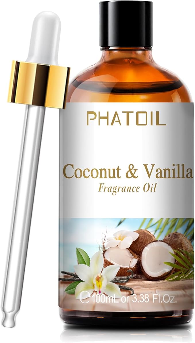 PHATOIL Coconut Vanilla Fragrance Oils for Aromatherapy, 3.38FL.OZ Diffuser Oils for Home, Perfect for Aromatherapy, Humidifiers, Yoga, DIY Candle and Soap Making - 100ml - Bloomnest