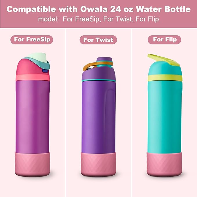 Silicone Boot for Owala Water Bottle 24 oz 32 oz 40 oz, Anti-Slip Protective Sleeve for FreeSip/Twist/Flip Stainless Steel Water Bottles Accessories BEONSKY