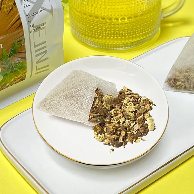 XIEJINJI Licorice Root Tea, 4.2g/Bags, Re-usable for Brew, Natural Sweet, No Sugar, No Caffeine, Aid in Digestion & Promote Respiratory Health, Eco-Conscious Tea Bags, Resealable Bag - Bloomnest