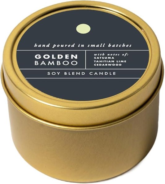 ScentAir Tin Candle - 3 oz. Soy Wax Blend Candle Hand Poured in Small Batches, Up to 20-Hour Burn Time, Made in The USA, Golden Bamboo - Bloomnest