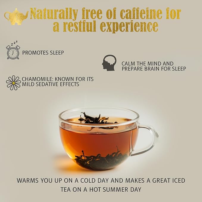 Egyptian Chamomile Tea, Organic Loose Leaf Herbal Tea – Cozy, Calming – Supports Stress Relief, Relaxation & Sleep – 4 oz Resealable Bag (Makes 50 Cups) – The Elegant Elephant - Bloomnest