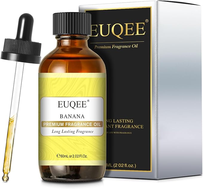EUQEE 2.02 Fl oz Banana Fragrance Oil, Premium Fragrance Essential Oil with Glass Dropper for Diffuser, Soap Candle Making - 60ml - Bloomnest