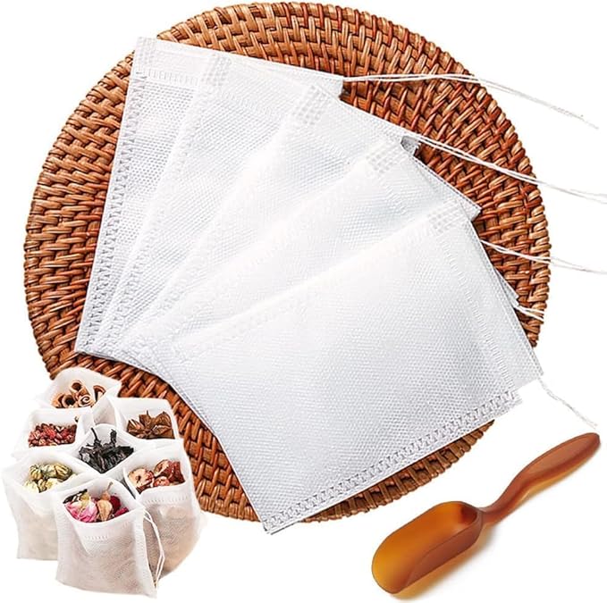 200pcs Disposable Tea Bags for Loose Leaf Tea, Tea Filter Bags with Free Tea Spoon for Loose Tea Loose Leaf Tea, Coffee, Spice, Herbs (QS53) - Bloomnest