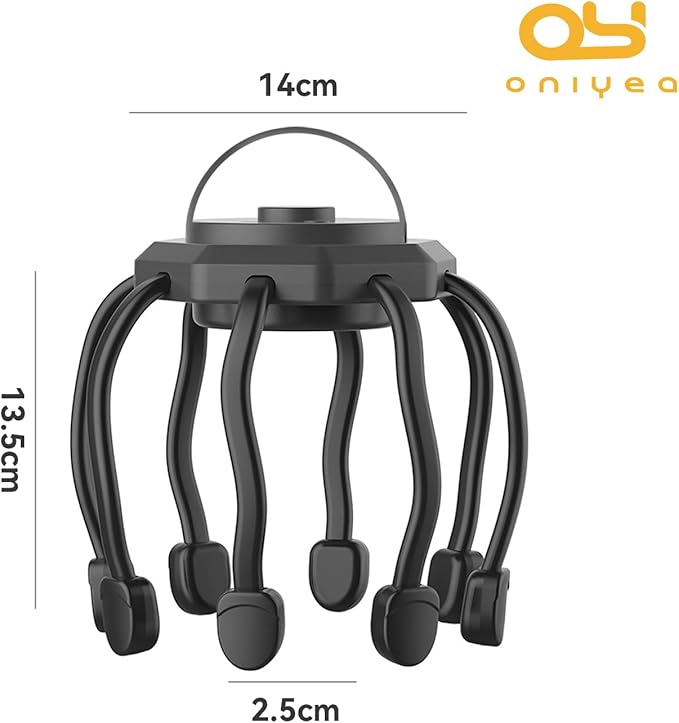 Electric Scalp Massager, Head Massager Scalp Stress Relax, Kneading Hair Massage with 3 Modes, 360 Degree Hair Massager, Cordless Portable Head Scratcher for Stress Relax ONIYEA