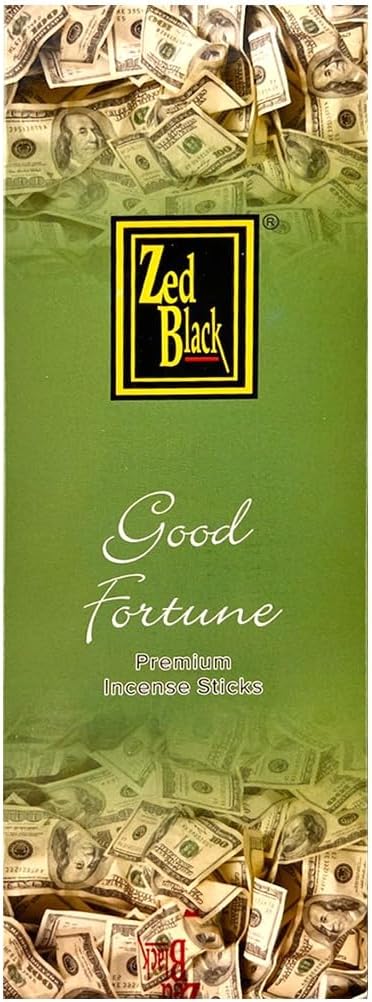 ZED BLACK Premium Good Fortune Natural Incense Sticks - 20 Sticks Per Box & 6 Boxes Inside (Total 120 Sticks) - Alluring Aroma for Home, Office & Meditation Spaces.