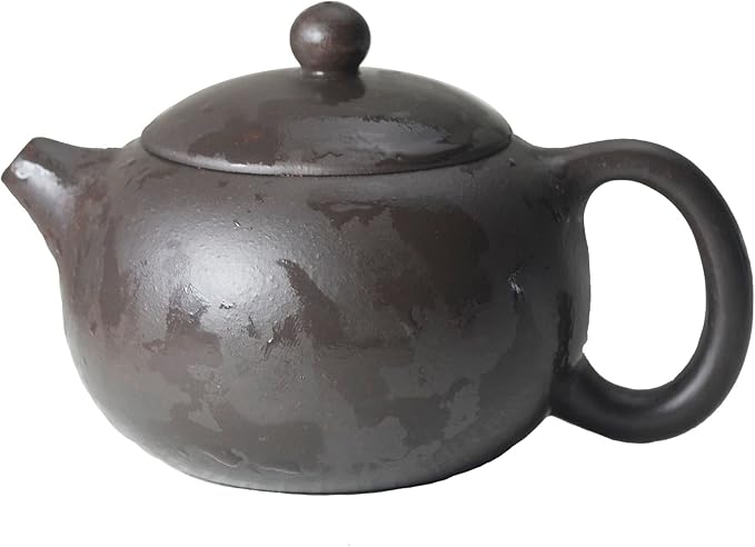 Chinese Clay Teapot 6.7Oz Handmade Xishi Zisha Tea Pot Black Gold Sand Spherical Filter Kungfu Tea Set - Bloomnest