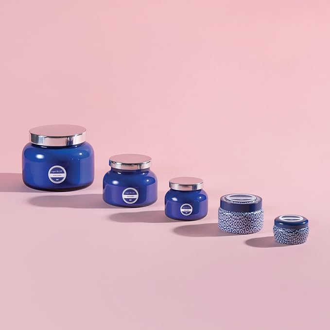 Capri Blue Volcano Scented Candles - Luxury Three Wick Candles for Home Scented with Tropical Fruit & Sugared Citrus - Soy Wax Blend - Jumbo Blue Color (48 oz) - Bloomnest