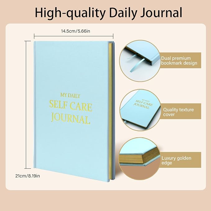 Gratitude Journal for Women & Men – Daily Mindfulness Journal with Positivity Tracker, Happiness Exercises, and Guided Reflective Writing – Self-Care Journal for Personal Growth (Blue) CreinLynh