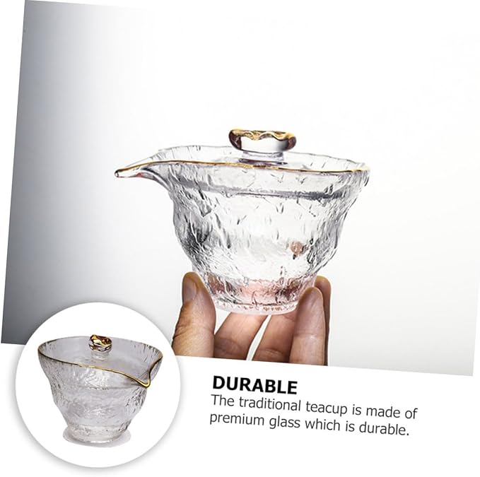 Handcrafted Glass Tea Distributor Teacup with Gold Rim for Home Use Drinking Tea Dispenser and Daily Beverage Enjoyment - Bloomnest