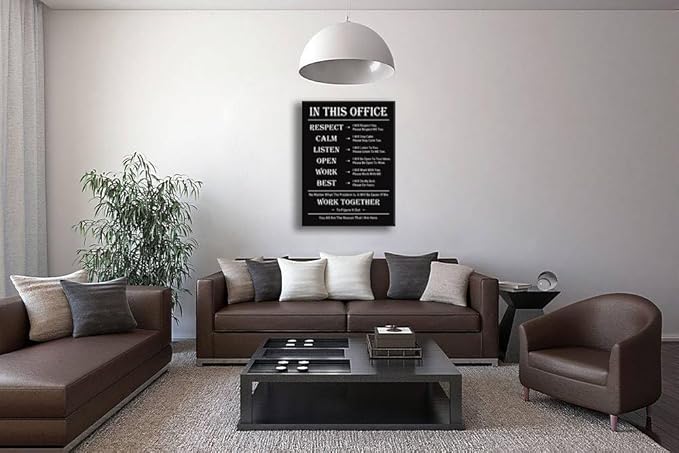 Inspirational Wall Art For Office Canvas Prints Motivational Quotes Poster Painting Artwork In This Office Pictures Modern Home Living Room Company Wall Decor Framed Ready to Hang[30''W x 40''H] - Bloomnest