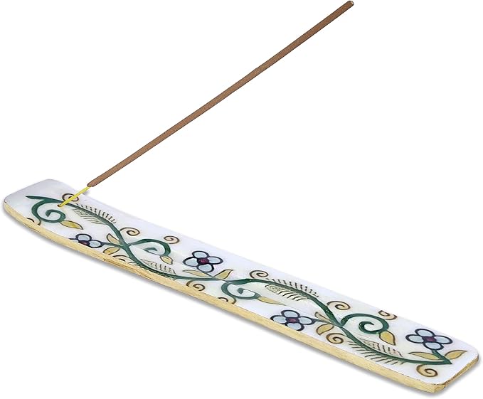Bless-International Traditional-Handmade-Burner Wooden-Incense-Stick-Holder Ash-Catcher-Stand for-Aromatherapy-Meditation-Yoga (Inner Peace) 10 Inches, Pack of 2 - Bloomnest