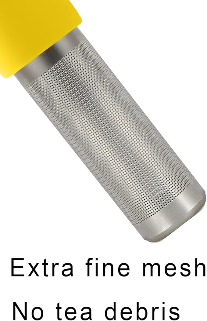 Leden Tea Infuser for Loose Tea Cute Tea Diffuser Fine Mesh Tea Steeper Stainless Steel and Silicone Tea Strainer for Cup and Mug, Yellow - Bloomnest
