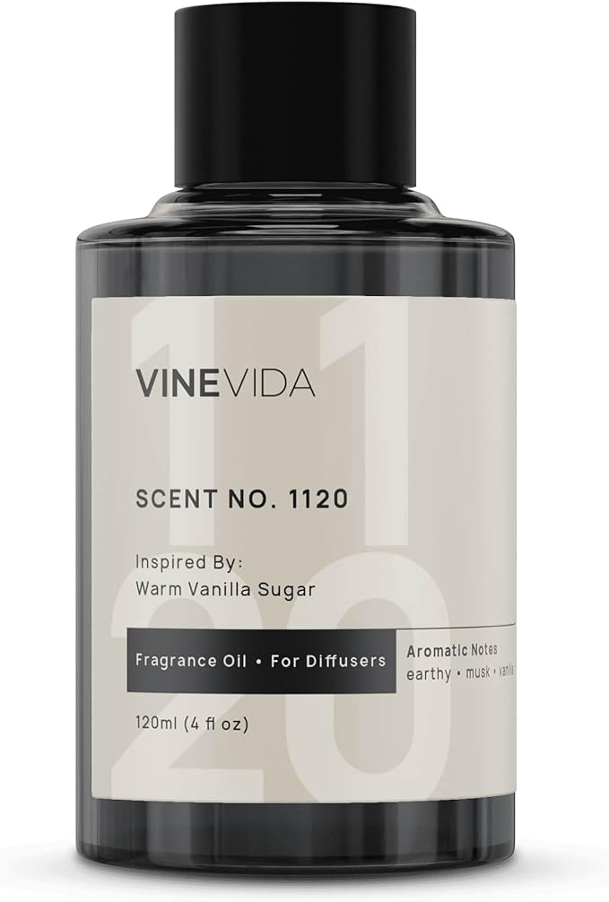 VINEVIDA [4 Fl Oz] Scent NO. 1120 Fragrance Oil for Cold Air Diffusers, Aromatic Notes of Earthy Musk Vanilla, Essential Oils for Diffuser Oil Refill & Air Freshener Room Spray - Bloomnest