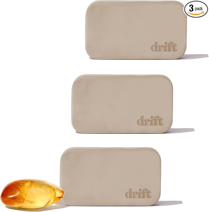 Drift Car Air Freshener - The Original Stone Air Freshener - Car Odor Eliminator - Long Lasting Scent - Metal Clip - Essential Oils - Clean Ingredients - Amber Scent 3 Pack Refill - NO CLIP INCLUDED - Bloomnest