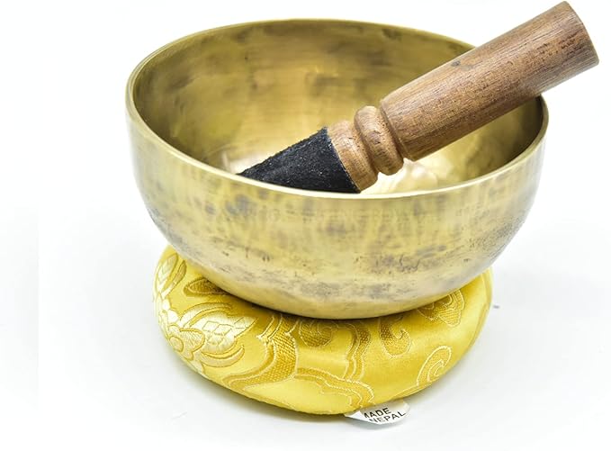 5 Inch Authentic Antique Old Tibetan Hand Hammared Singing Bowl from Nepal-Meditation Bowl,Healing Gold