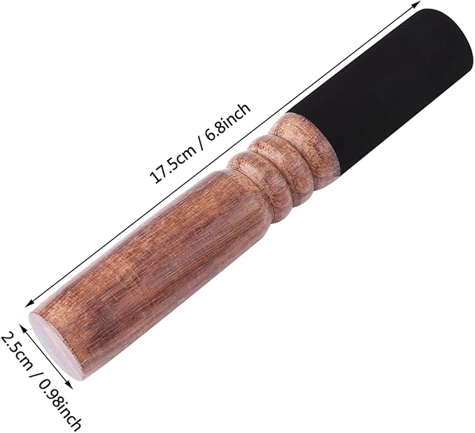 Yinhing Sound Bowl Mallet, Durable Singing Bowl Mallet with Peach Wood Material, Leather Wrapping Tibetan Singing Bowl Set for Religious Article - Bloomnest