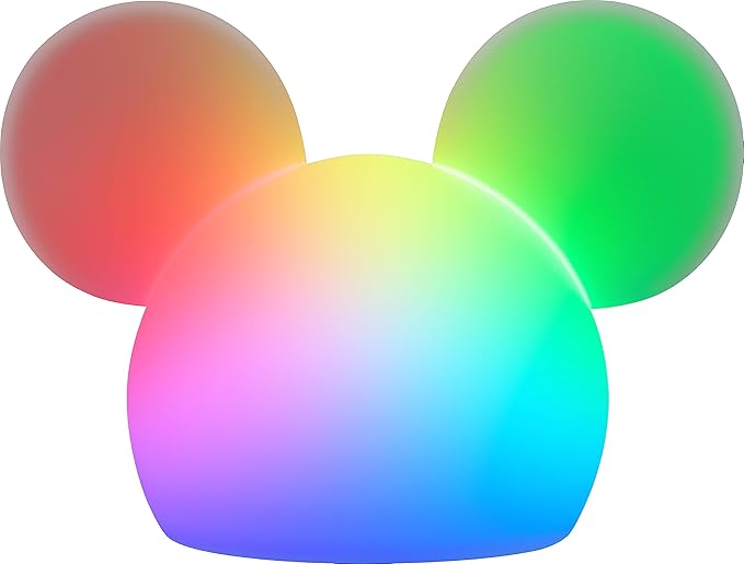 Disney Mickey Mouse Squishy Light, Color Changing, Night Light for Kids, USB Lamp, Battery Operated, Dimmable, Ideal for Bedroom, Playroom, Living Room, and More, 66944 - Bloomnest