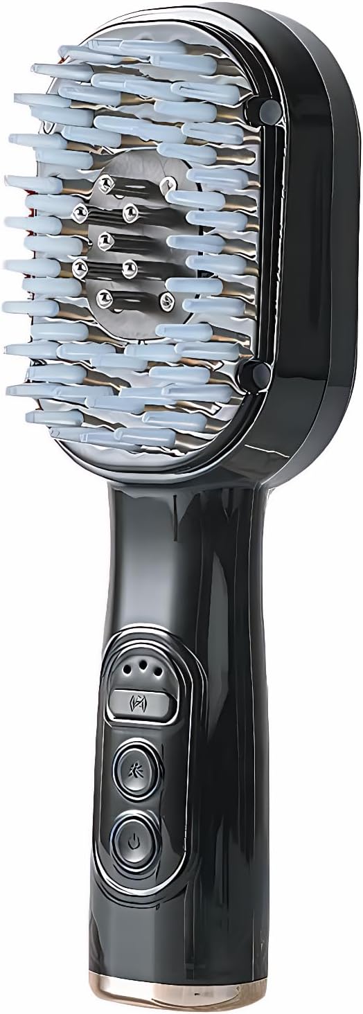 ThreeH Electric Scalp Massager with Red Light Therapy 3-in-1 Electric Hair Oil Applicator Hair Care Device for Family and Travel Black ThreeH