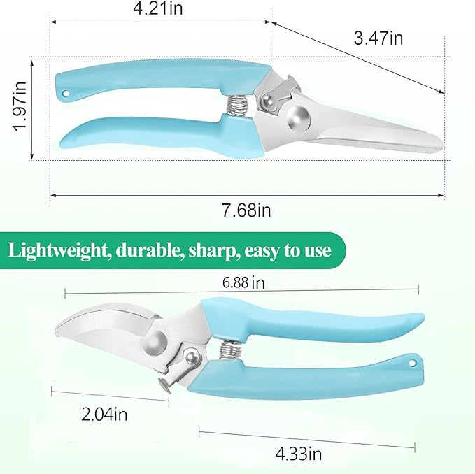 Premium Garden Shears, Pruning Scissors Gardening Tools, Pruners For Flower, Bushes, Rose And Fruit Tree, Use For Florist, Yard And Orchard the Plant Clippers, Sharp White Steel Anvil Snips - Bloomnest