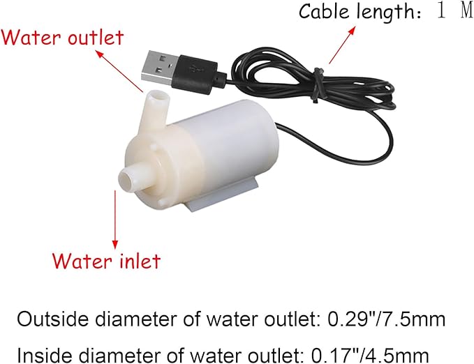 3PCS DC 3-5V USB Micro Submersible Mini Water Pump,Small Aquarium Pump for Fish Tank Aquariums Pond Fountain Hydroponics Garden (White) - Bloomnest
