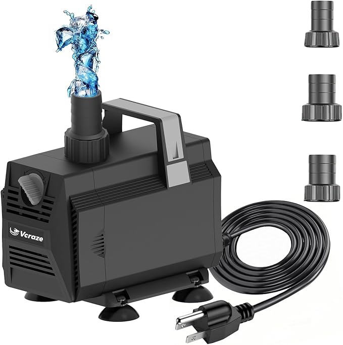 Submersible Water Pump 1050GPH/55W Fountain Pumps with Flow Control, Pond Pump Submersible Outdoor with 10ft 3-Core Power cable for Hydroponics, Aquarium, Waterfall, Statuary, Water feature - Bloomnest