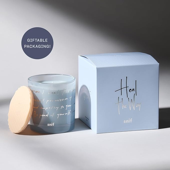 Heal The Way Luxury Scented Candle by Snif, Gourmand and Ambery, Warm and Calming Candle, 50+ Hours, 100% Cotton Fiber Wicks, Soy Wax Blend, Non-Toxic, Vegan, 8.5 oz - Bloomnest