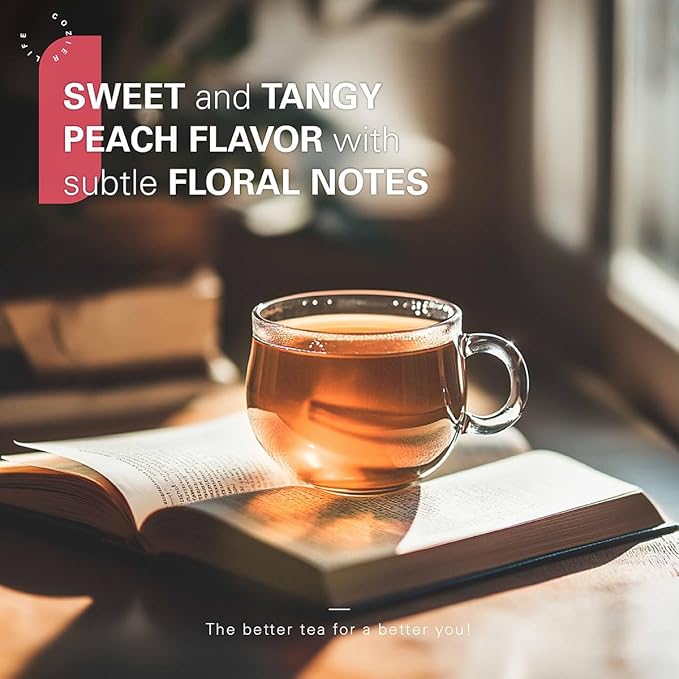 WT WEETEE Peach Herbal Tea Bags, Caffeine Free Tea Made with Rose Hip, Orange Peel, Hawthorn, Chamomile, Hibiscus & More, 100 Counts Peach and Herbs Good for Iced - Bloomnest