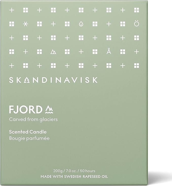 Skandinavisk Fjord Scented Candle. Fragrance Notes: Apple and Pear Blossom, Orchard Fruits and Redcurrants. 7.0 oz. - Bloomnest