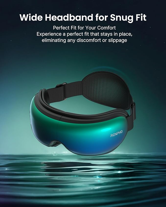 RENPHO Eyeris 1 Eye Massager with Heat, Birthday Gifts Eye Mask for Mom Dad Women Men Her Him, Smart Sleep Mask with Voice for Relax, Reduce Strain - Bloomnest