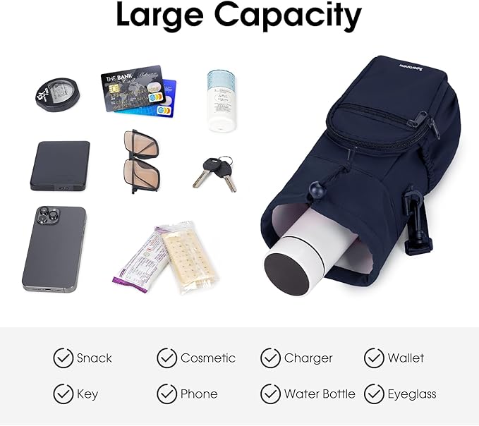 sportsnew Water Bottle Holder with Strap 32oz 40oz Insulated Water Bottle Carrier Sling Bag with Phone Pocket Crossbody sportsnew