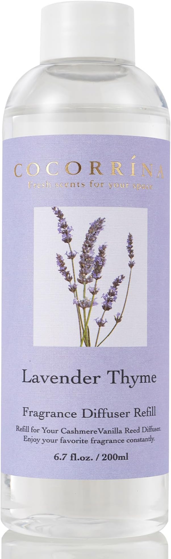 COCORRÍNA Reed Diffuser Refill- Lavender Thyme 6.7 oz. Reed Diffuser Oil Refill Home Fragrance for Bedroom, Bathroom Home Decor - Bloomnest
