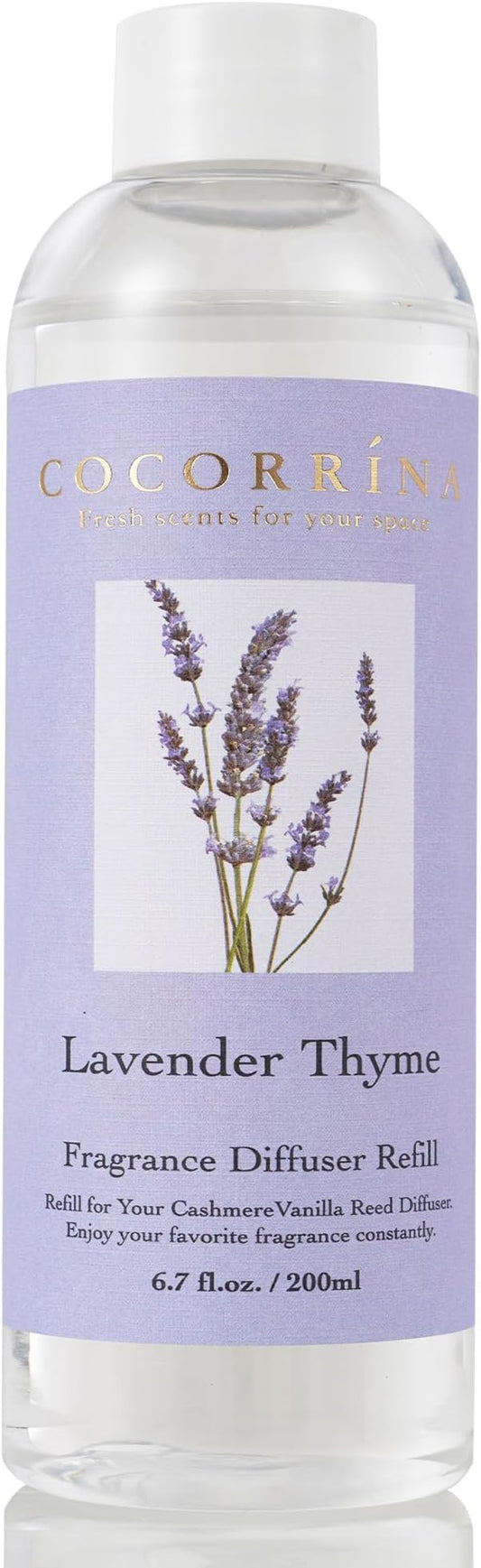 COCORRÍNA Reed Diffuser Refill- Lavender Thyme 6.7 oz. Reed Diffuser Oil Refill Home Fragrance for Bedroom, Bathroom Home Decor - Bloomnest