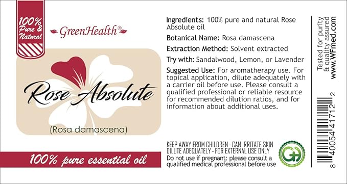 Rose Absolute Essential Oil - 5 ml - 100% Pure and Natural - GreenHealth (Morocco) Greenals