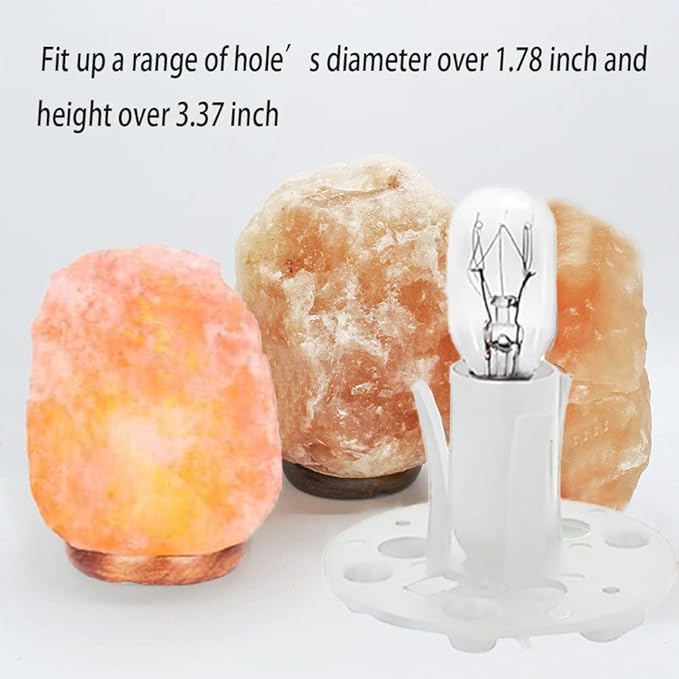 Himalayan Salt Lamp Cord White, 6ft with Dimmer Switch, Replacement Cord with 3.34 Inch Base, 6 25W E12 Bulbs (2)