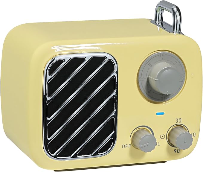 Vintage Style White Noise Machine – Portable Sleep Sound Device with 16 Relaxing Sounds, Timer & Stepless Volume, Rechargeable Sleep Aid & Gift for Teens, Kids, Baby, Travel & Office (Yellow) - Bloomnest