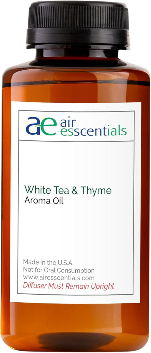 White Tea & Thyme Aroma Oil, Essential Oils Blend for Diffusers & Scent Machines, Rose Petals, Thyme & Balsam, Aromatherapy, Cold Air Diffuser Compatible, 300 mL - Bloomnest
