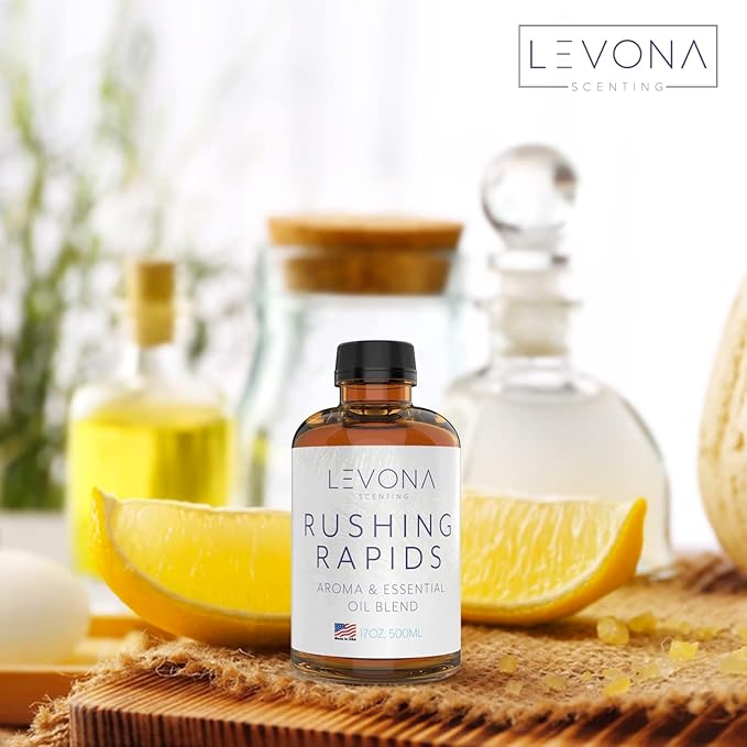 Levona Scent Essential Oil - Fresh Aroma for Home, Office, Hotel & Spa, Perfect in Humidifiers and Diffusers, Luxury Fragrance, With Grapefruit, Citrus, Vanilla Notes - 500ml/ 17 fl oz, Rushing Rapids - Bloomnest