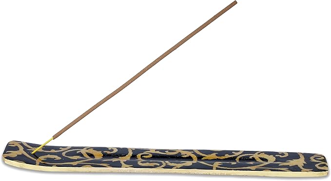 Bless-International Traditional-Handmade-Burner Wooden-Incense-Stick-Holder Ash-Catcher-Stand for-Aromatherapy-Meditation-Yoga (Beautiful Mind) 10 Inches, Pack of 1 - Bloomnest