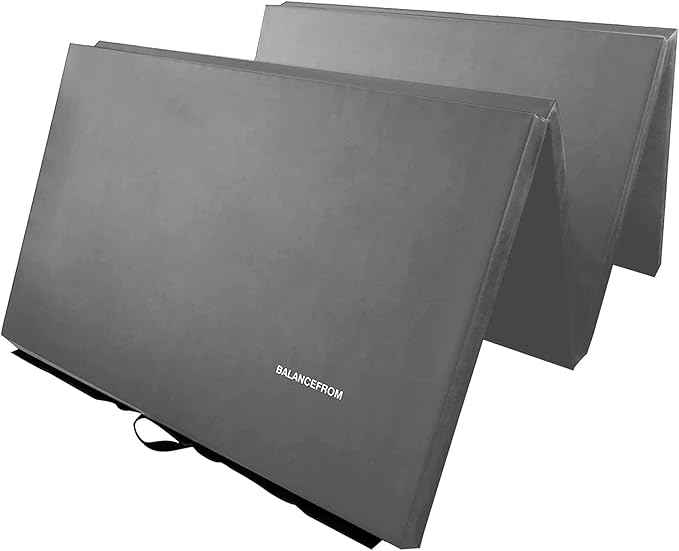 BalanceFrom 10x4 Feet 4-Panel Folding Gymnastics Mat – 2-Inch Thick Pad with Vinyl Surface and Carrying Handles for Tumbling, Yoga, Pilates, Home Workouts, and Martial Arts - Bloomnest