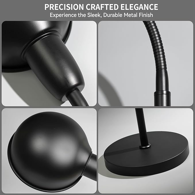 Floor Lamp with Flexible Gooseneck and Height Adjustable，Standing Lamp Include Dimmer LED Bulb，Ideal Tall Lamp with Dimmer and Timer Switch for Reading,Bedside and Living Room (Black) - Bloomnest