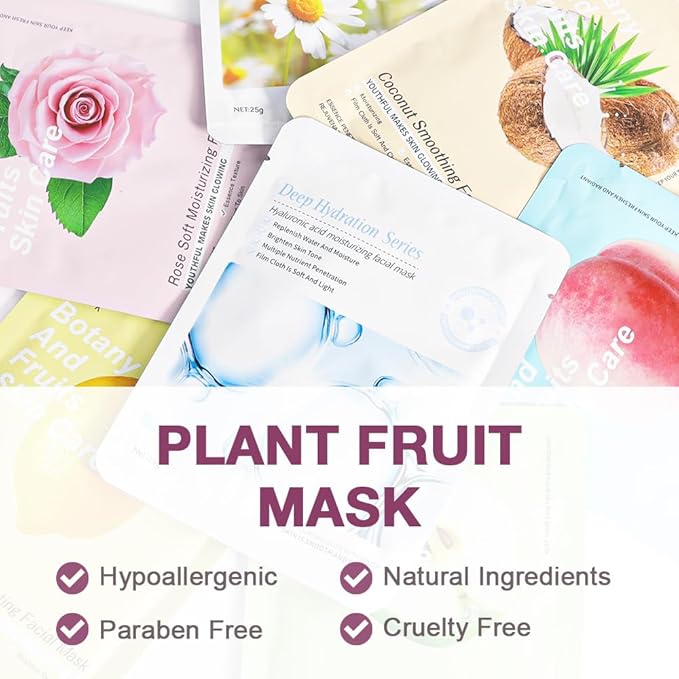 8 Pack Cherry Blossom Face Mask,Pink Face Masks Spa Day kit Supplies for Women,Sheet Facial Mask Skincare for Kids Gifts Set,Hydrate Nourish Soothe for All Skin Types,Spa Party Favors - Bloomnest