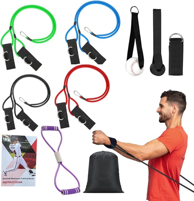 Baseball Resistance Bands for Pitchers – Pro-Grade Arm Strength & Pitching Bands | 4-Level Adjustable Resistance Bands for Baseball/Softball Training (All Ages) - Bloomnest
