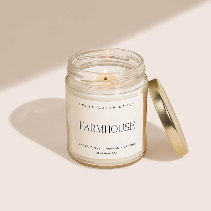 Sweet Water Decor Farmhouse Soy Candle - Apple, Orange, Pumpkin and Clove Scented Candles for Home - Fall Home Decor Autumn Fall Scented Candle - 40+ Hour Burn Time, Made in The USA - Bloomnest